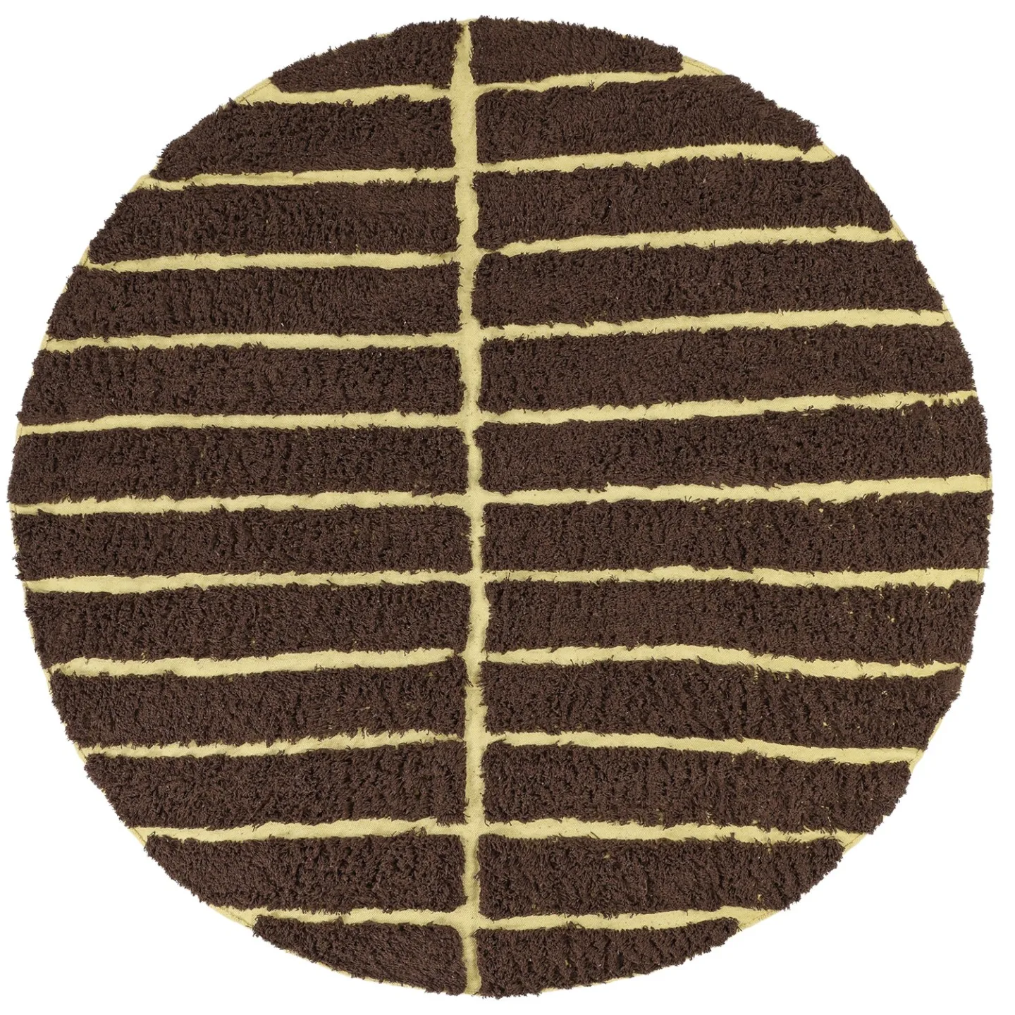 Rundt teppe - Ikara Natural Cotton Shaggy (brun) (Størrelse: Ø 200 cm)