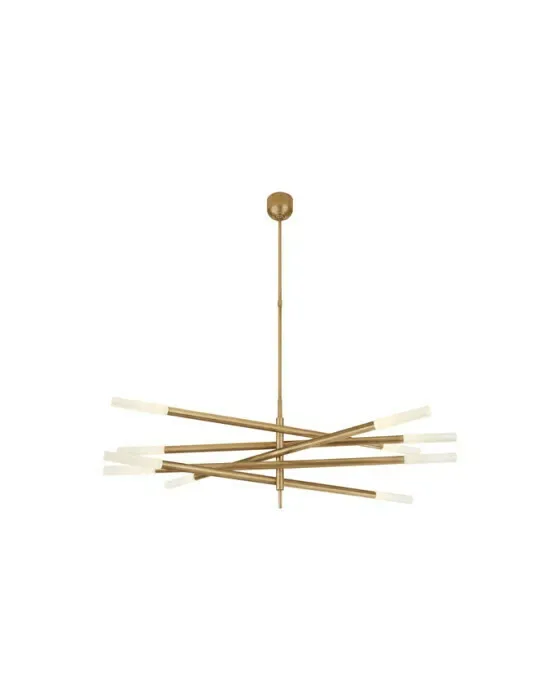 Rousseau Grande Ten Light Articulating Chandelier Antique-Burnished Brass
