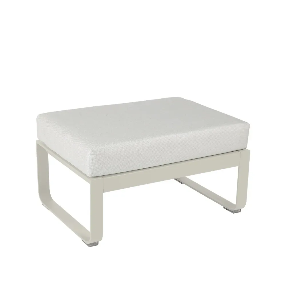 Fermob Bellevie 1-sits fotpall Clay grey (grå), off-white dyna