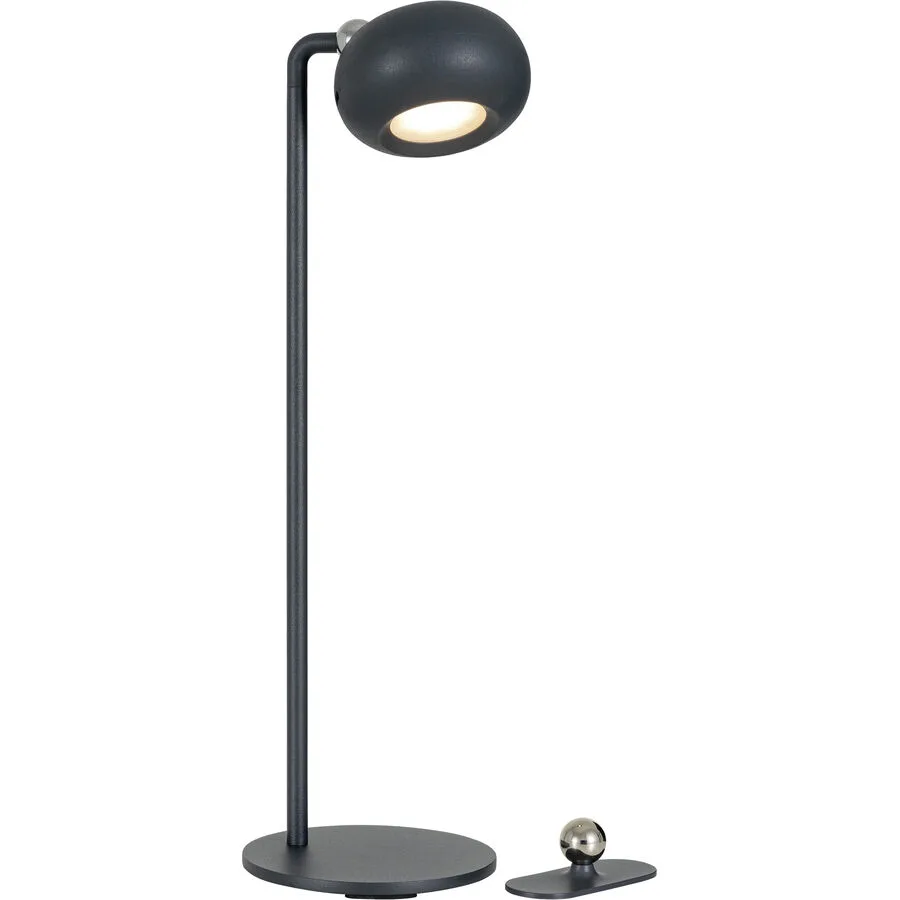Tischlampe Dave Aluminium/Metall anthrazit - LED - Lichtfarbe: Extra warmweiss - Helles Neutralweiss - Material: Metall/Aluminium - Tischlampe- LED