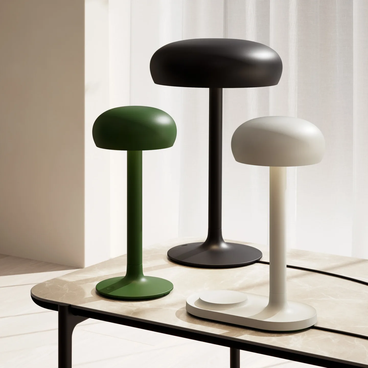 Emendo Portable bordlampe Emerald - PLEASE WAIT to be SEATED - Stue - Moderne - Aluminium - Med skjerm