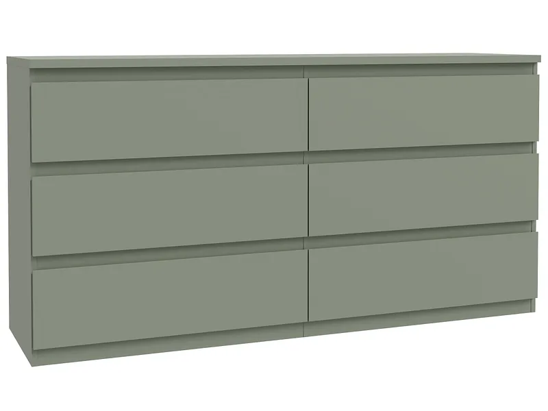 Kommode OLIVIA 6 Schubladen 42x153.9x79.8cm grün dekor