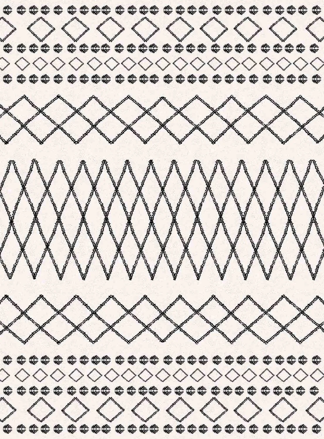 Wilton-teppe - Safi (sort/hvit) (Størrelse: 200 x 280 cm)