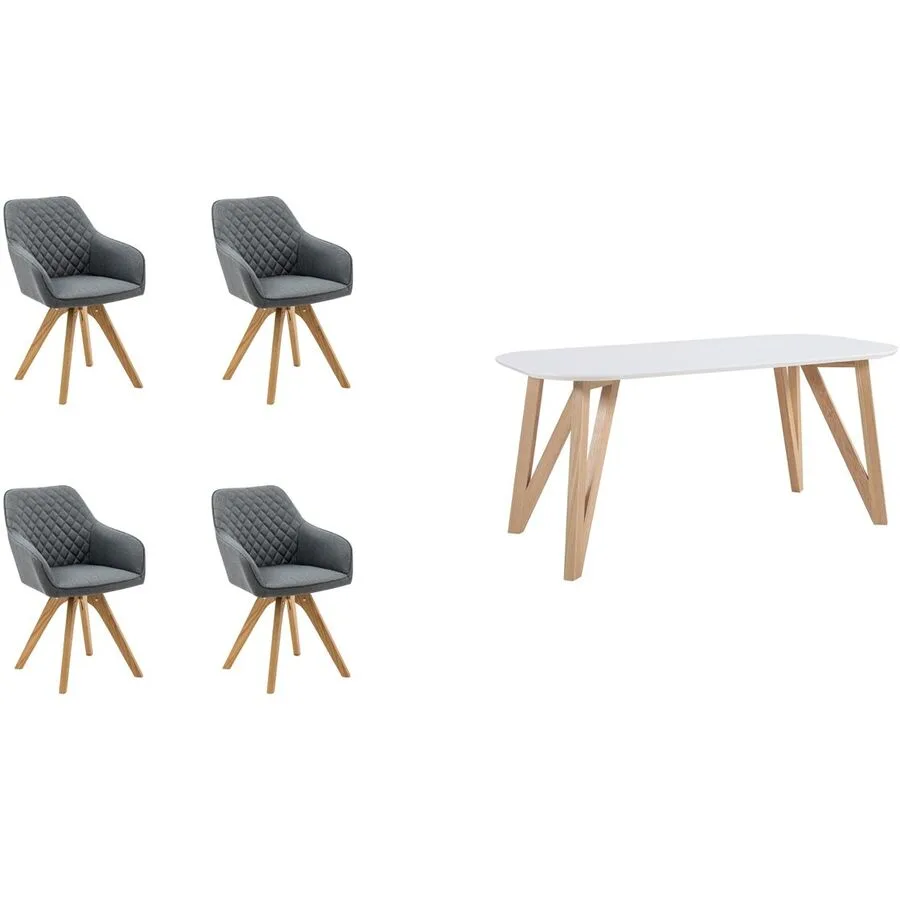 Essgruppe Yens Grau Stoff