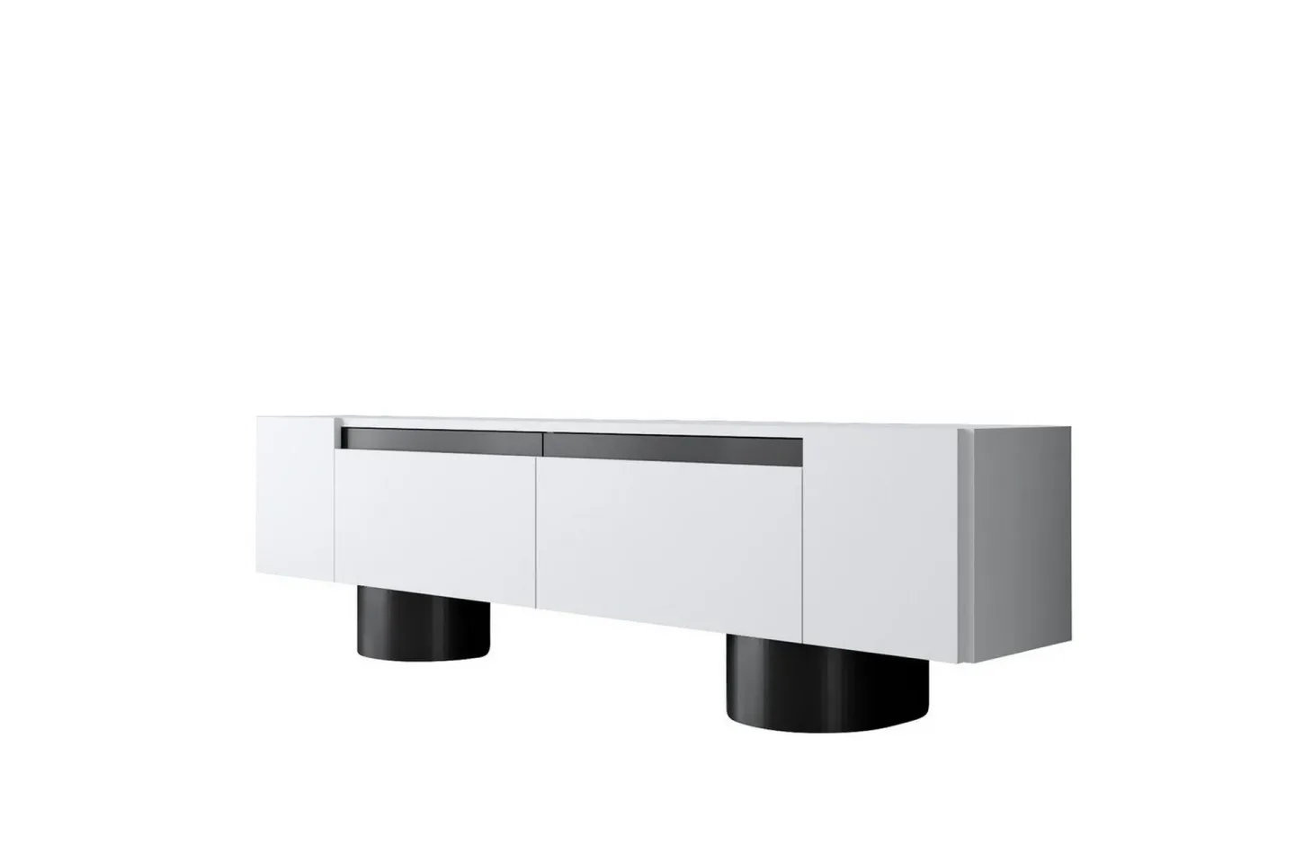 TV-bänk Vit / Svart - Vit / Svart