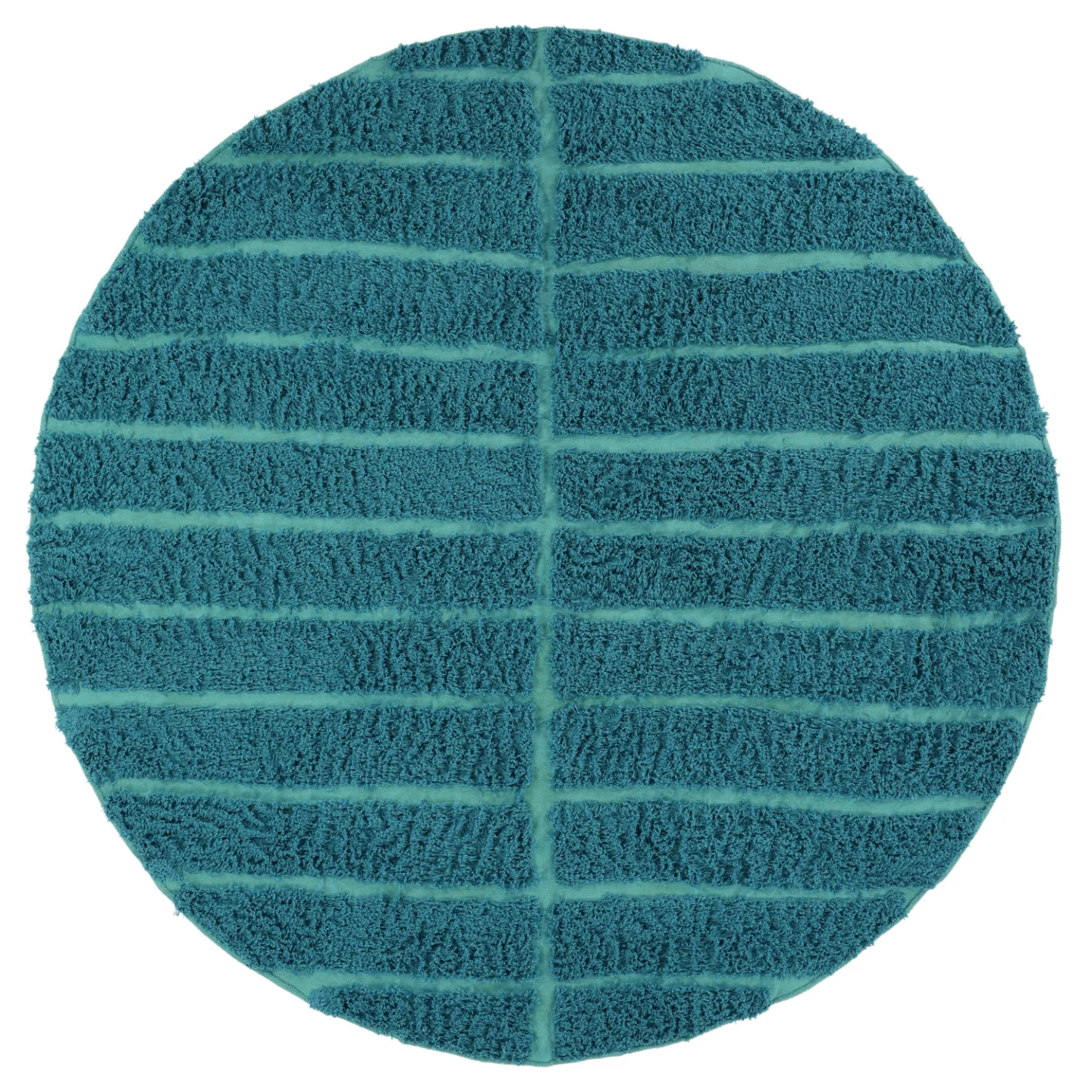 Rundt teppe - Ikara Natural Cotton Shaggy (turkis) (Størrelse: Ø 200 cm)