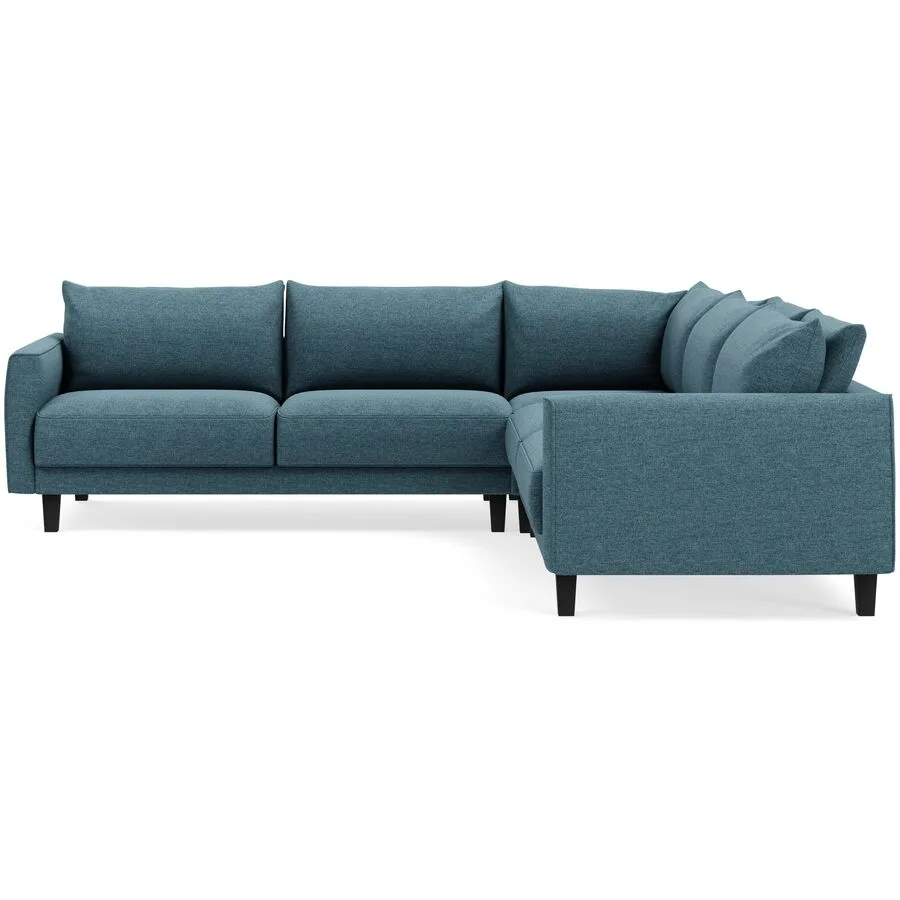 Ecksofa Avena Variabel Stoff/Holzfuss schwarz petrol B 264 T 264 cm - Möbel Konfigurator: Traummöbel individuell zusammenstellen
