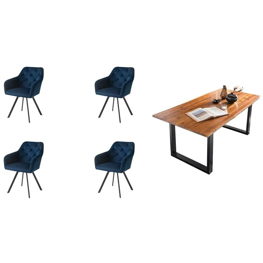 Essgruppe Eats cognac Akazie/Samt B 160 T 85 cm 4