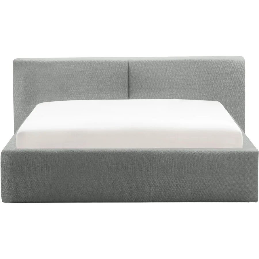 Bett Lois hellgrau Stoff 140 x 200 cm