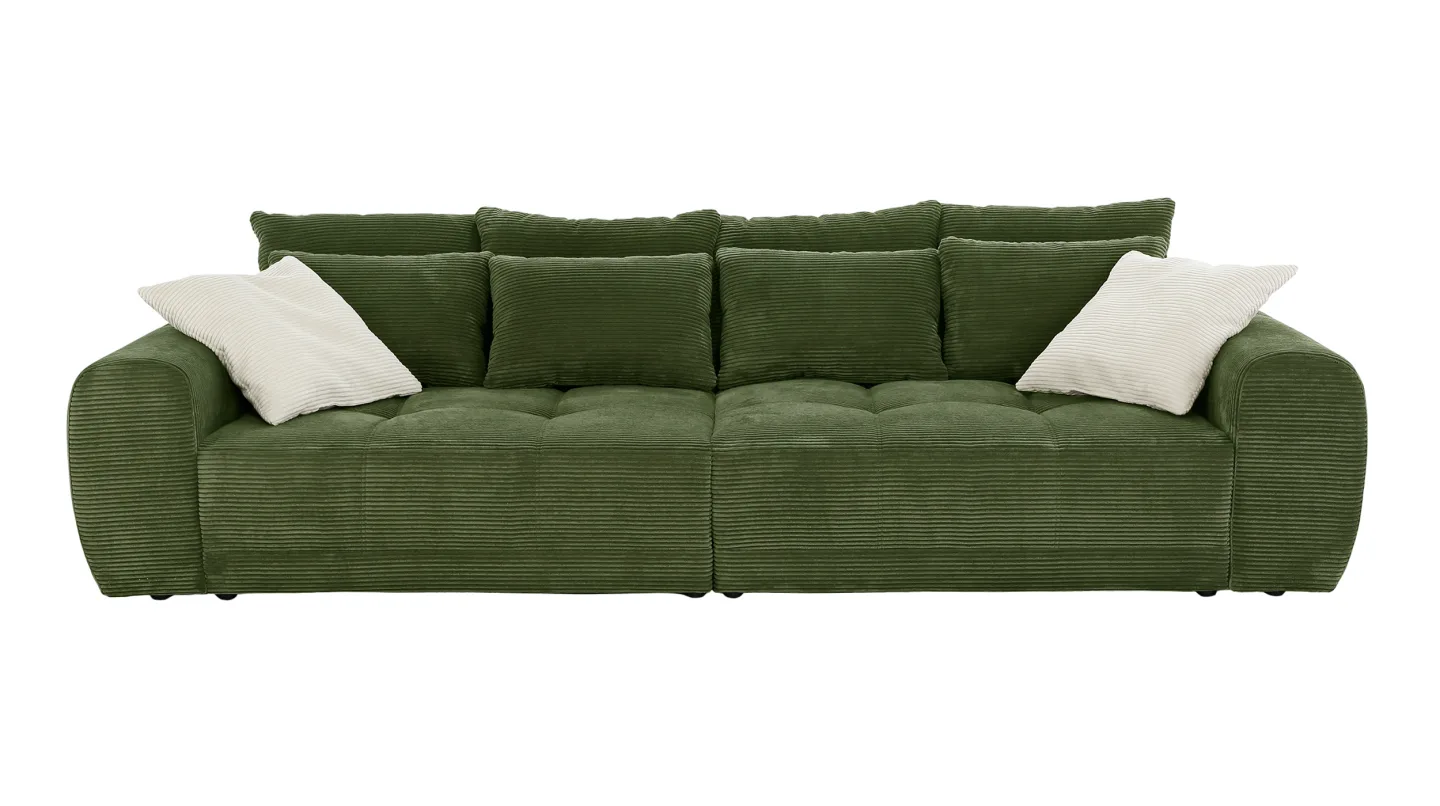 Big Sofa Cord grün - 308 cm - Federkern - JANNI