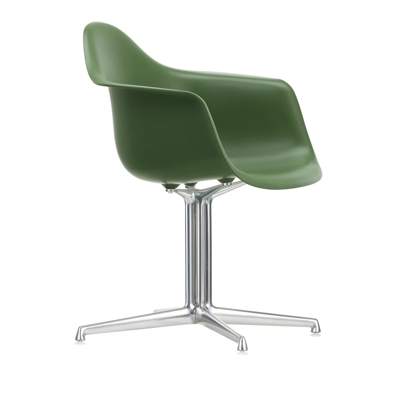 Vitra - Eames Plastic Armchair DAL 48 Forest Aluminium Polished - Kontorsstolar - Charles & Ray Eames - Grön - Metall/Plast