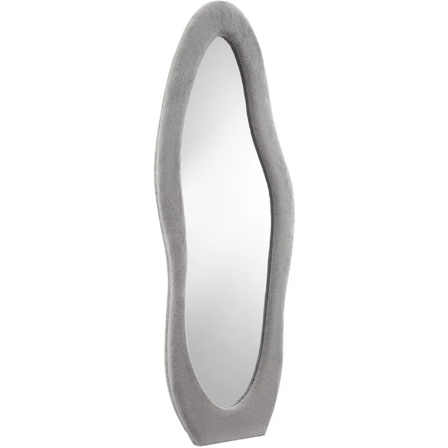 Spiegel Foliano Hellgrau Spiegelglas/Kunstfell (100% Polyester) B 60 H 160 cm