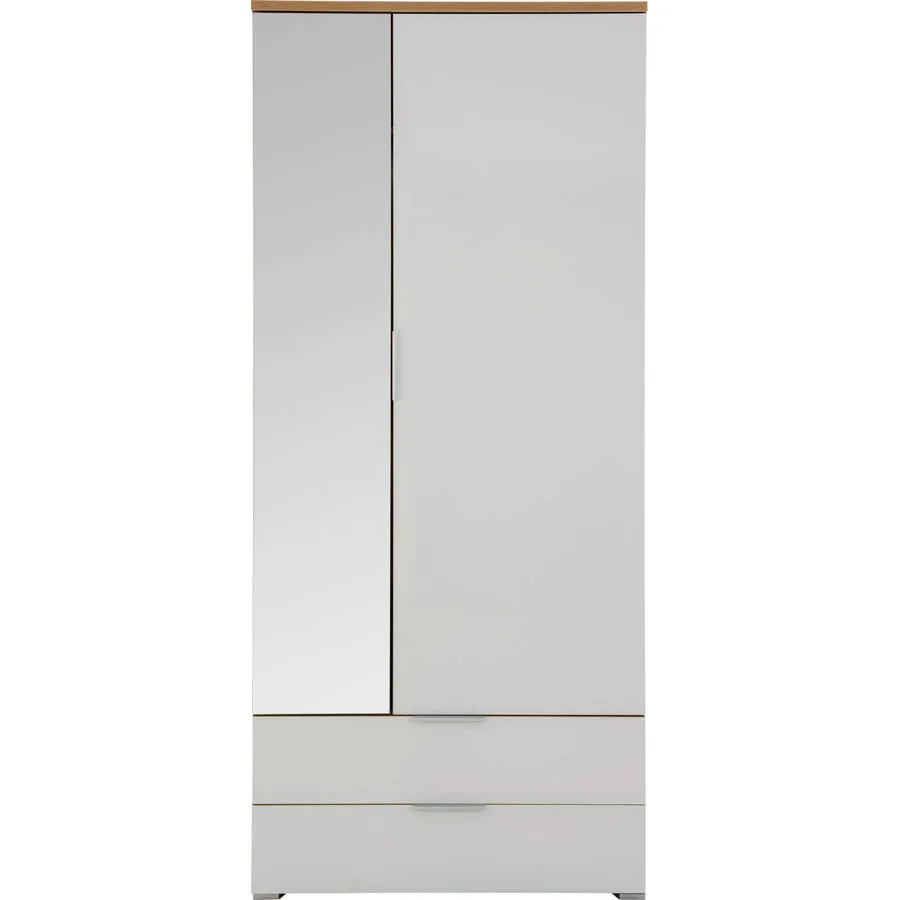 Garderobenmöbel Tasso weiss Holzwerkstoff/Glas B 85 T 39 H 197 cm