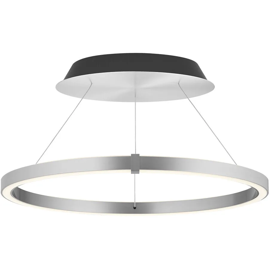 Designer-Pendellampe Bankamp Line aluminium matt 63 cm mit Fernbedienung - LED - Lichtfarbe: Extra warmweiss - Material: Aluminium/Stahl -