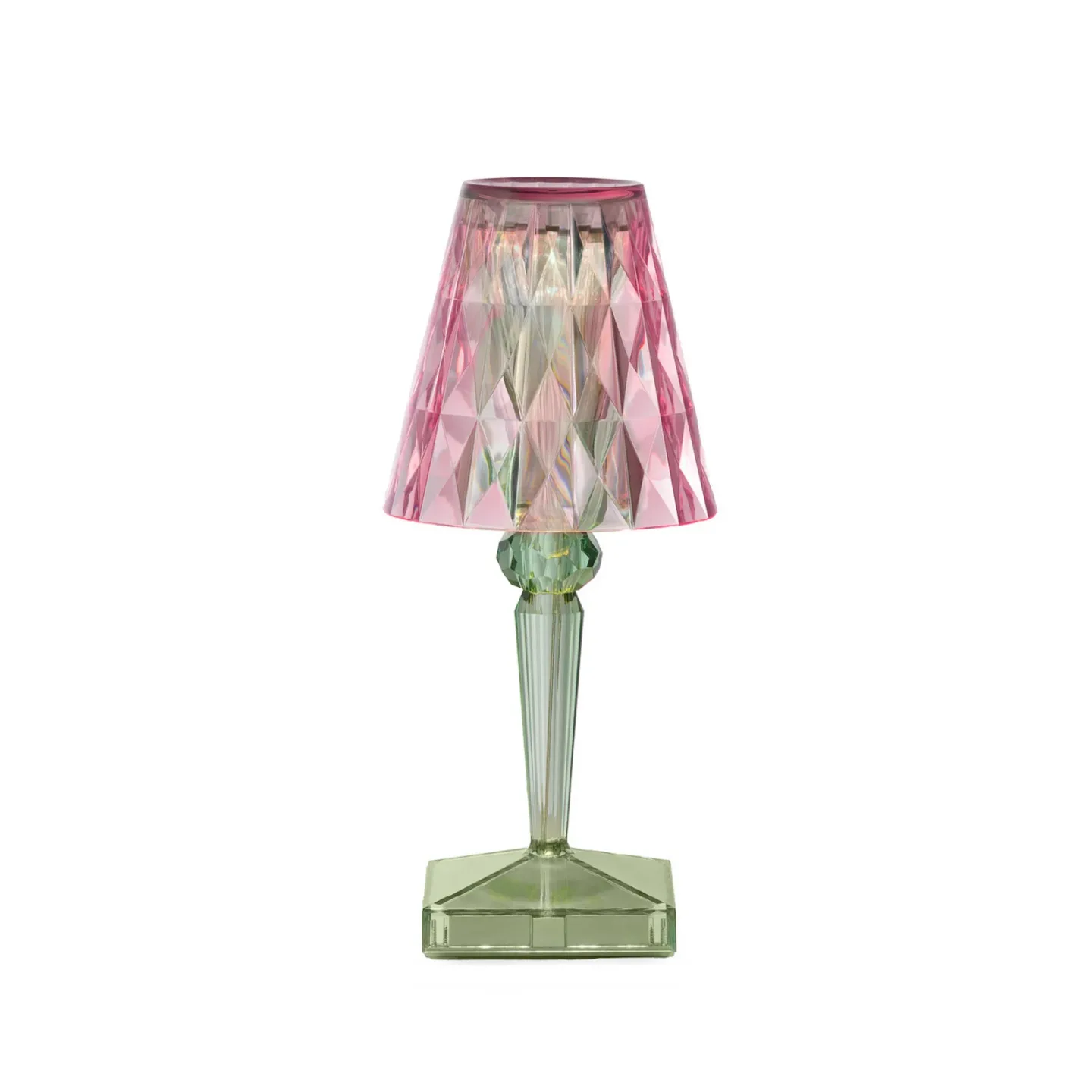 Battery Portable Tischleuchte IP54 Rosa Grün - Kartell - Balkon - Design - Kunststoff - Mit Schirm