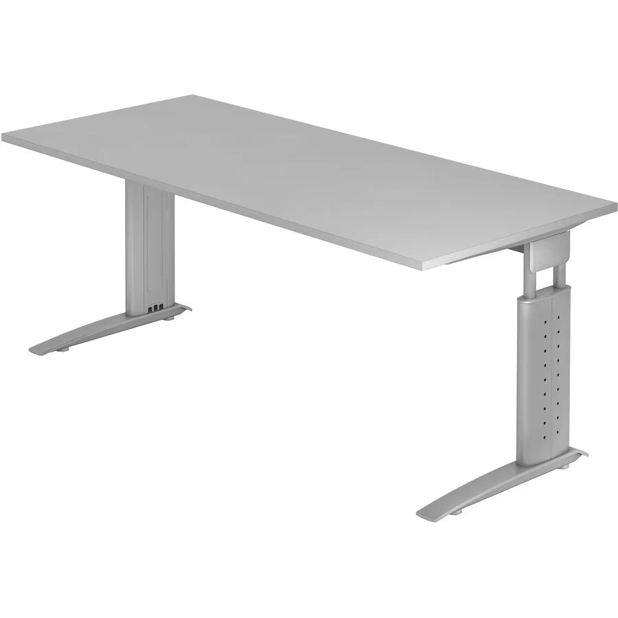 Schreibtisch Office grau Holzwerkstoff Höhenverstellbar B 180 T 80 cm