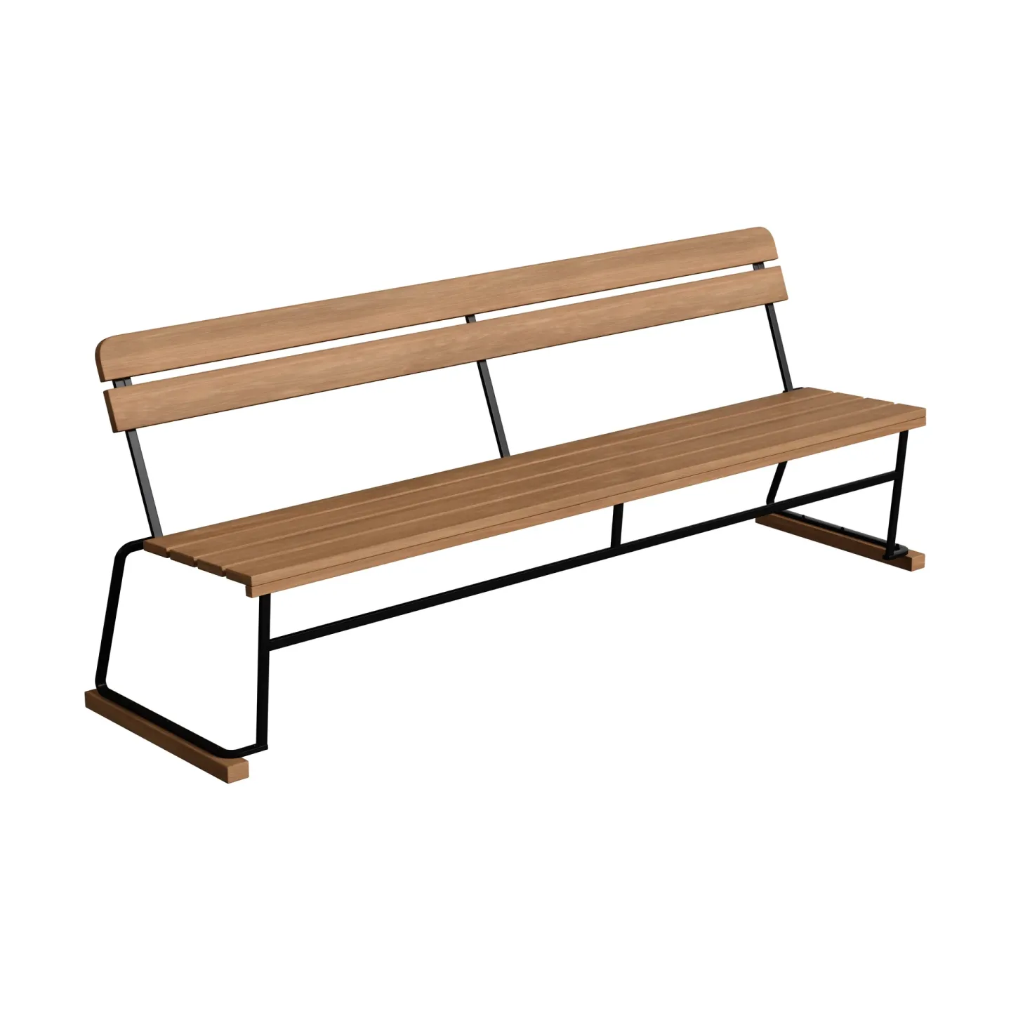 Grythyttan Stålmöbler Soffa 5 Teak-svart stålstativ