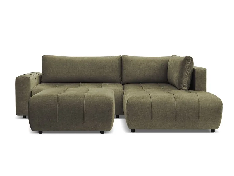 Ecksofa mit Hocker BOBOCHIC ARSENE Samt grün