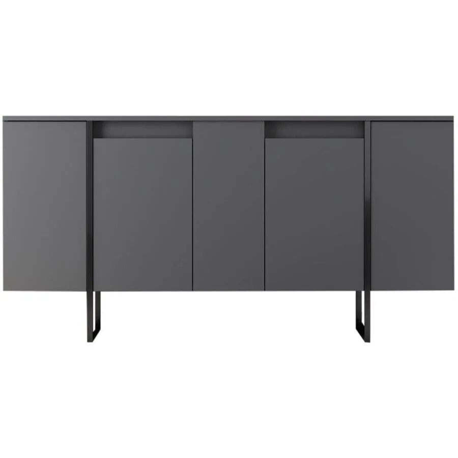 Konsole Yemek anthrazit 100% melaminbeschichtete Spanplatte B 160 H 80 cm
