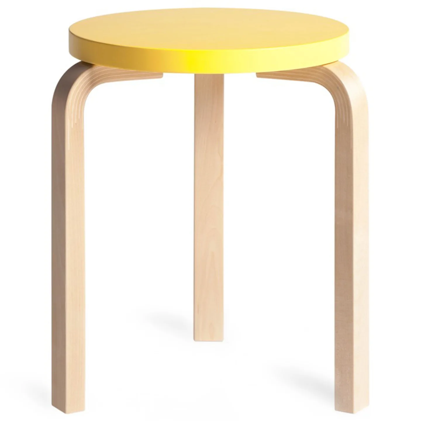 Artek - Stool 60 sittpall klarlackad björk / gullackad björk - Pallar - Alvar Aalto