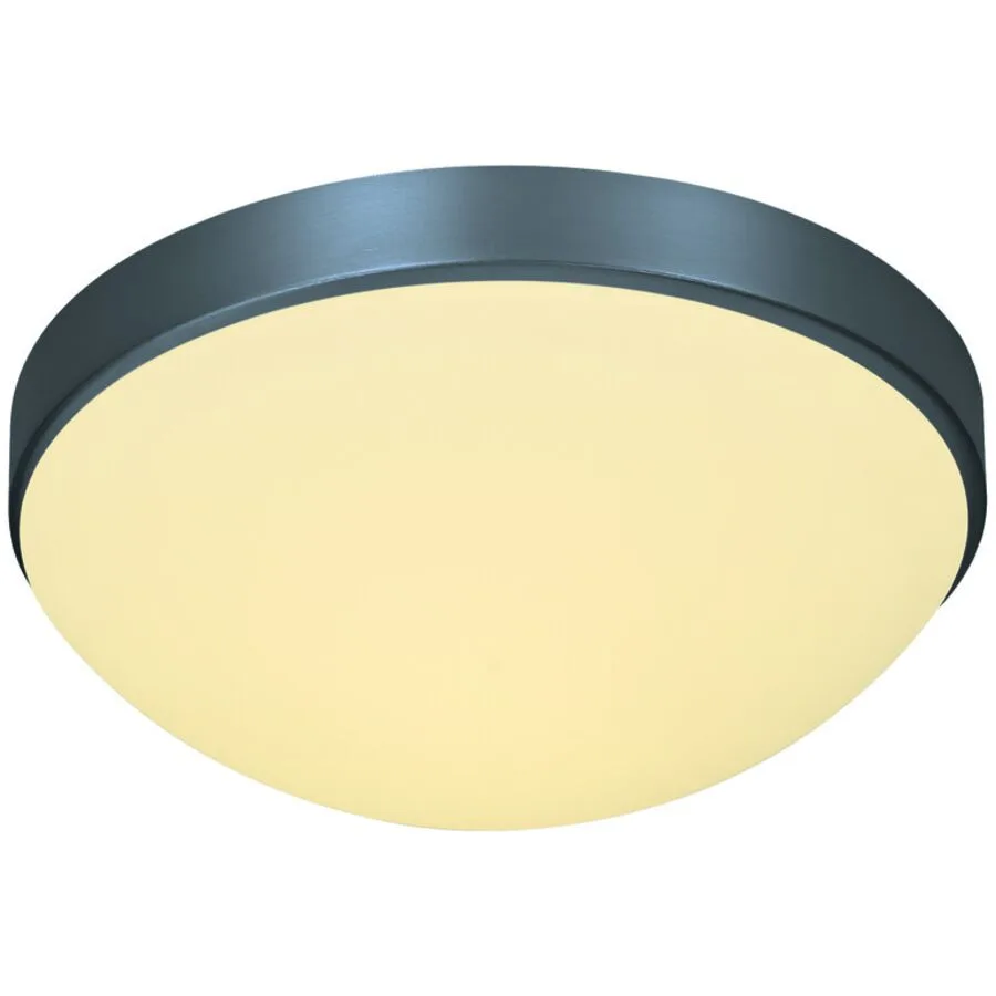 Designer-Deckenlampe Bankamp Basic E27 anthrazit dimmbar D 26 cm - Farbe: anthrazit matt eloxiert / Glas opal weiss - Material: Eisen/Glas