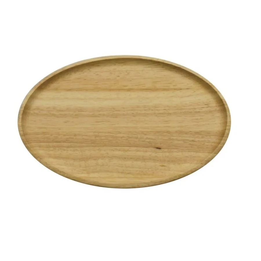 Tablett Continenta Natur Gummibaum Oval B 23 cm T 15.5 cm