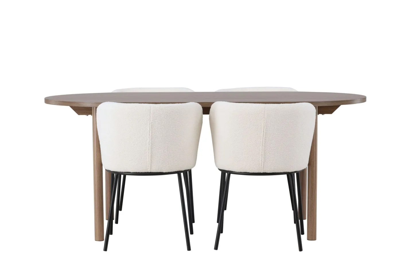 Andy Matgrupp 180 cm Oval med 4 Edina Stolar - Natur