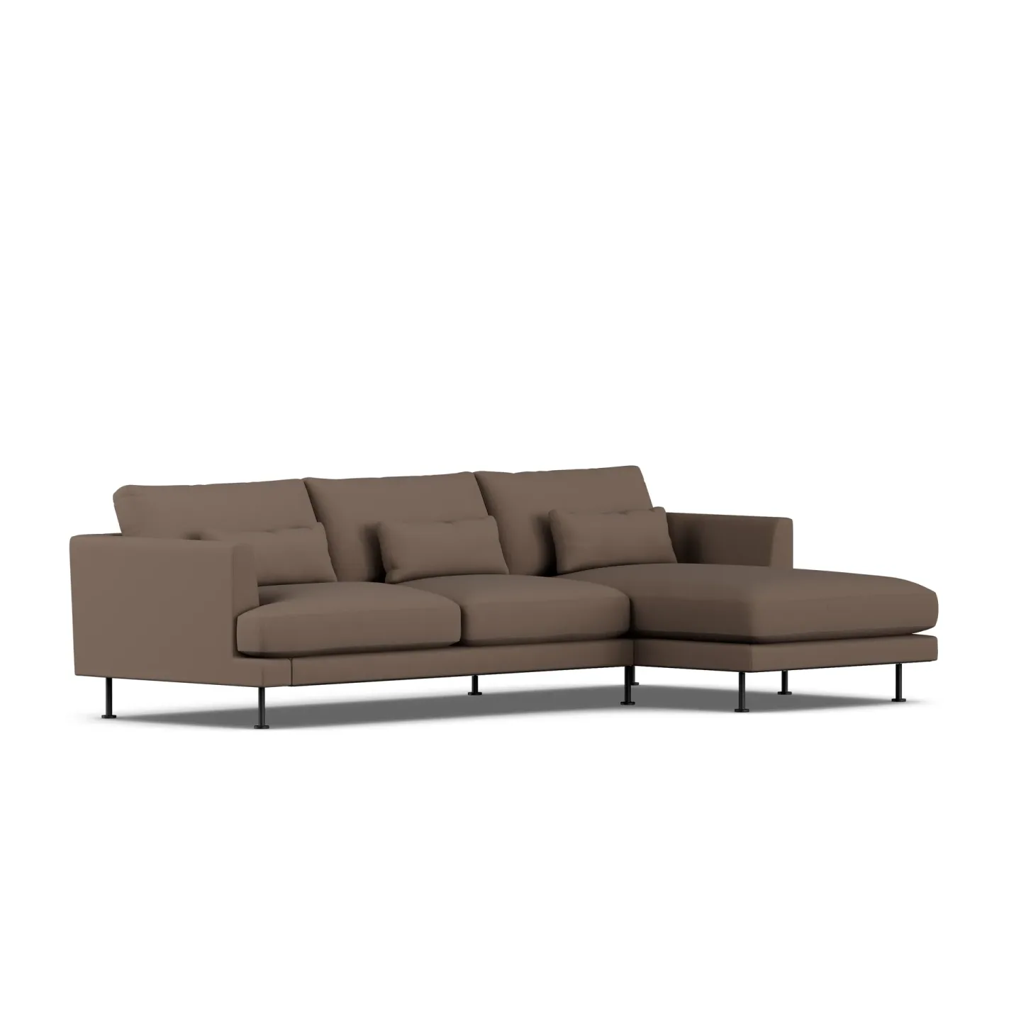 1898 Bredhult Sofa Jump Brown 1955-Schwarzer Stahl, 2,5-sitzig C1