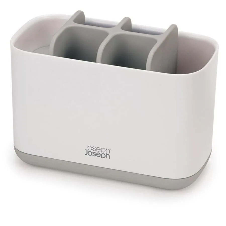 Zahnbecher Joseph Joseph Grau/Weiss Kunststoff 12.6 cm - Farbe: weiss/grau - Material: ABS Kunststoff