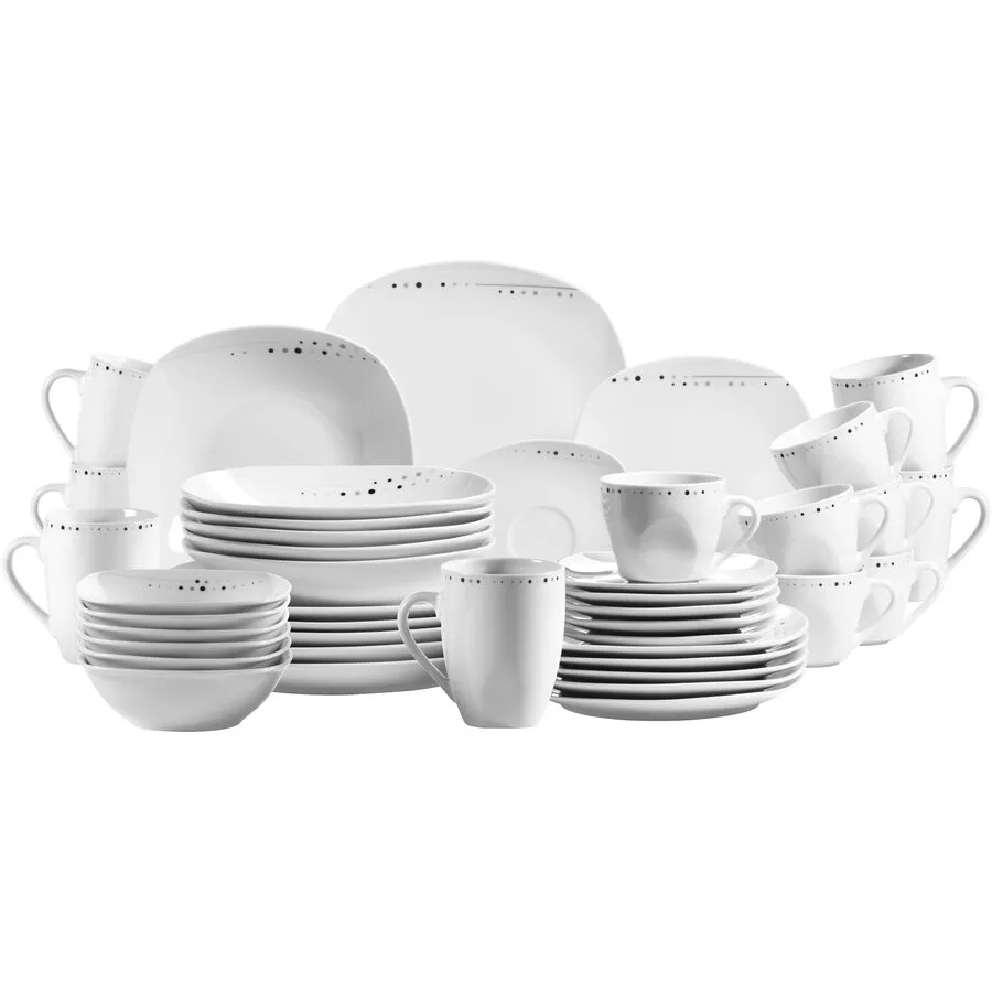 MÄSER Geschirr-Set Fadilla Weiss Porzellan