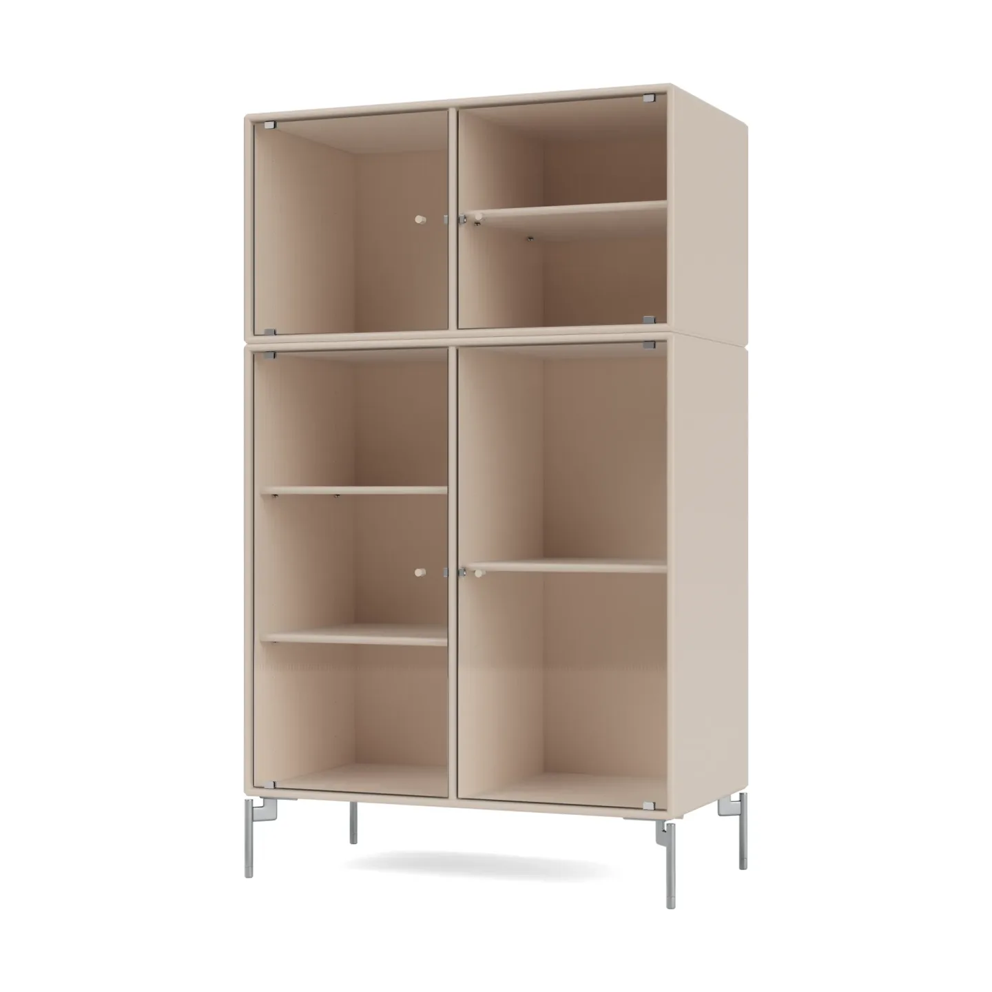 Montana Ripple III Vitrinenschrank 69,6x117,6x38 cm Clay-Chrombeine MB126