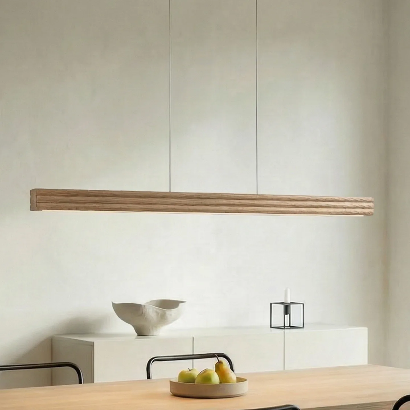 Annetta LED-Hängelampe, 117 cm, CCT, Eichenholz, dimmbar - Lucande - Esszimmer - Modern - Balken