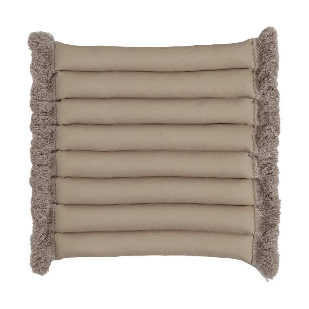 Garden Glory Garden Glory Sitzkissen mit Fransen Beige, beiger Frans, 38x40 cm