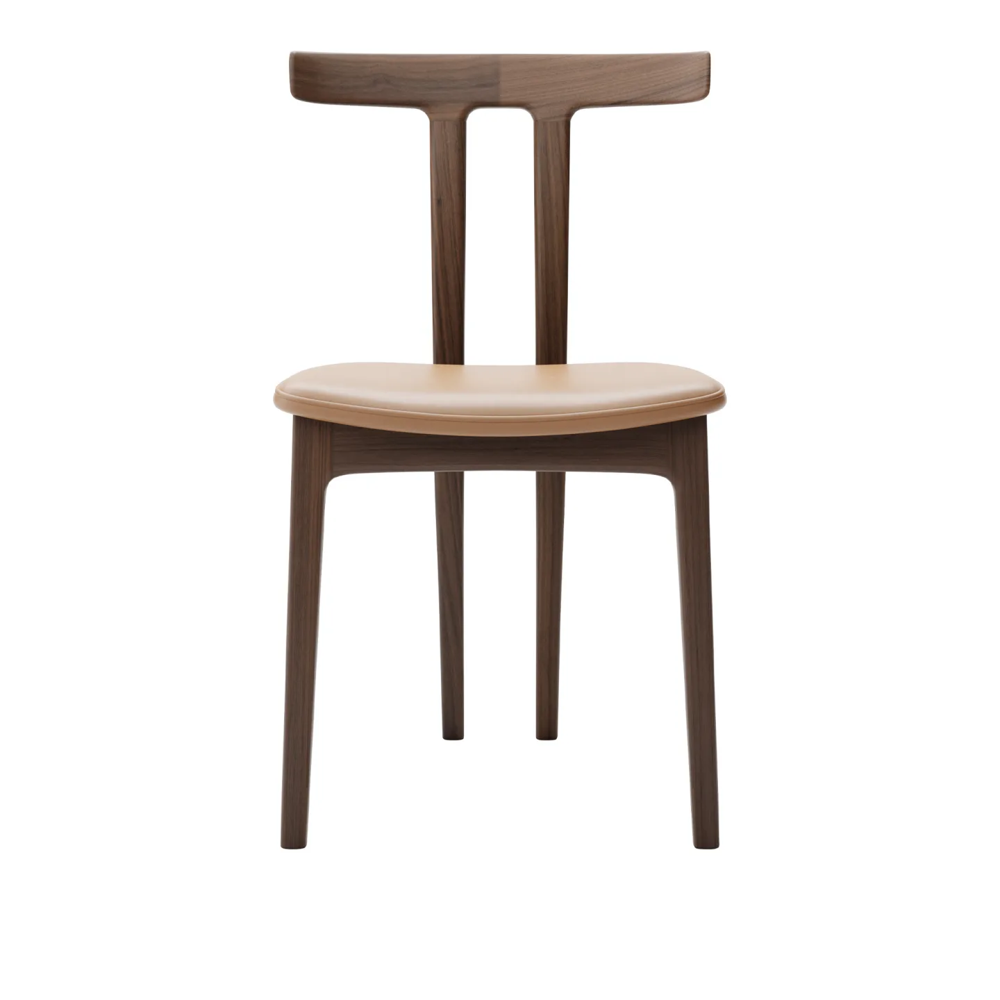 Carl Hansen - OW58, T-Chair, Oiled Walnut, Leather Cat. C Sif 95 - Matstolar - Ole Wanscher