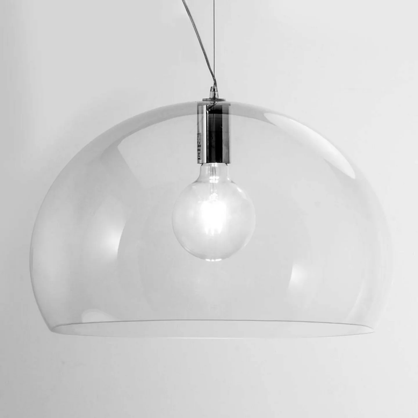 Big FL/Y Taklampa Kristall - Kartell - Vardagsrum - Design - Plast - Med en ljuskälla