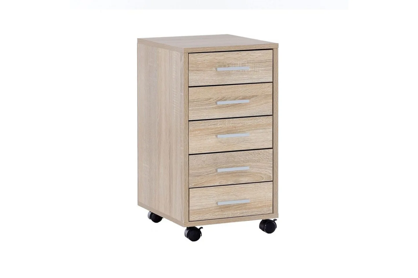 Rullkontejner Wohnling 5 lådor med hjul, folierad spånskiva, modern stil Sonoma - Sonoma