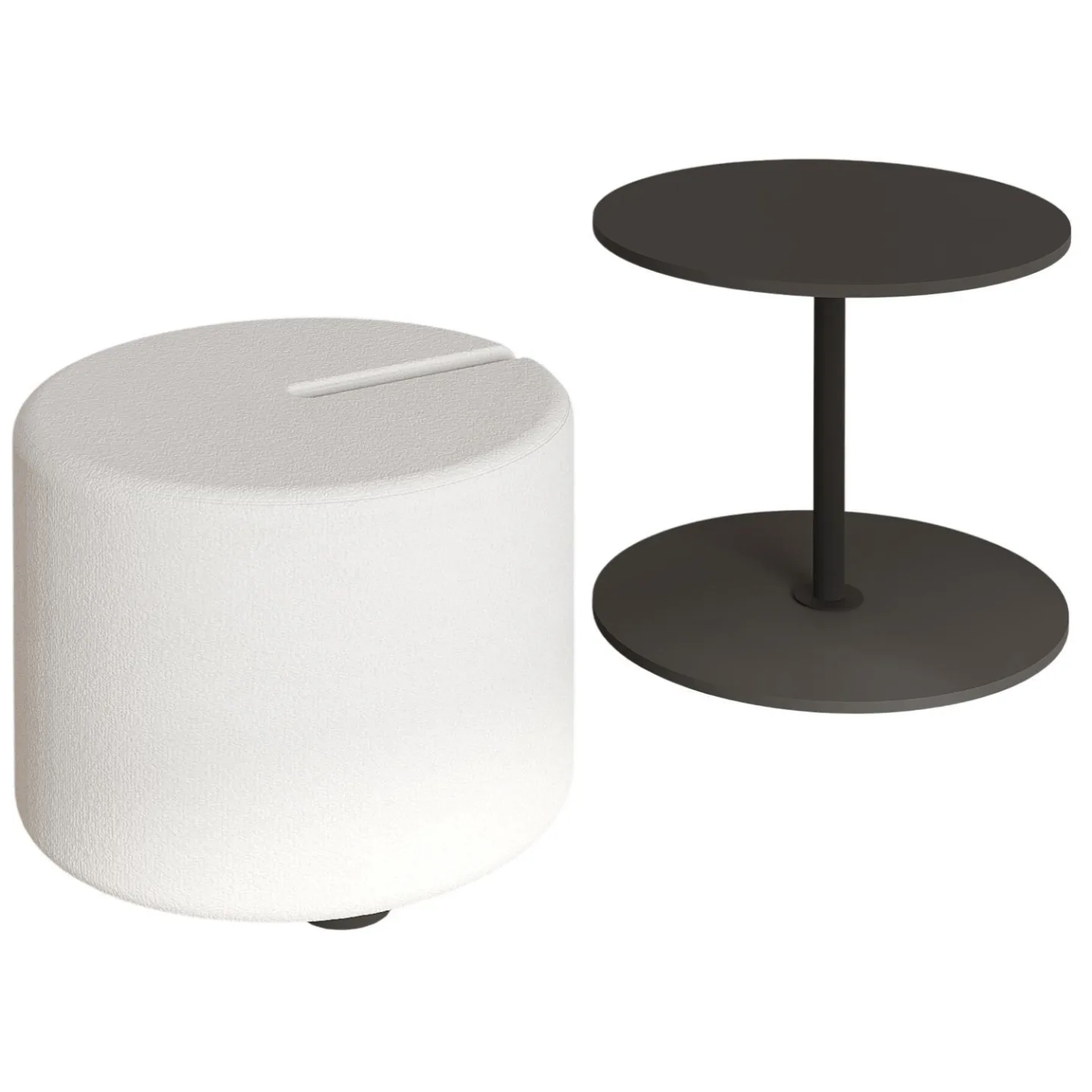 Torven Set med sidobord 43x47x43 cm - Antracit
