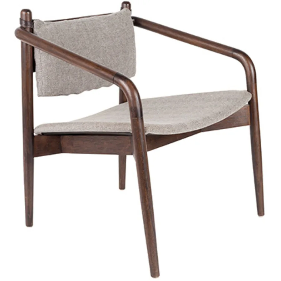 Sessel Nils Braun, Grau Holz, Stoff B 64 T 67 H 75 cm