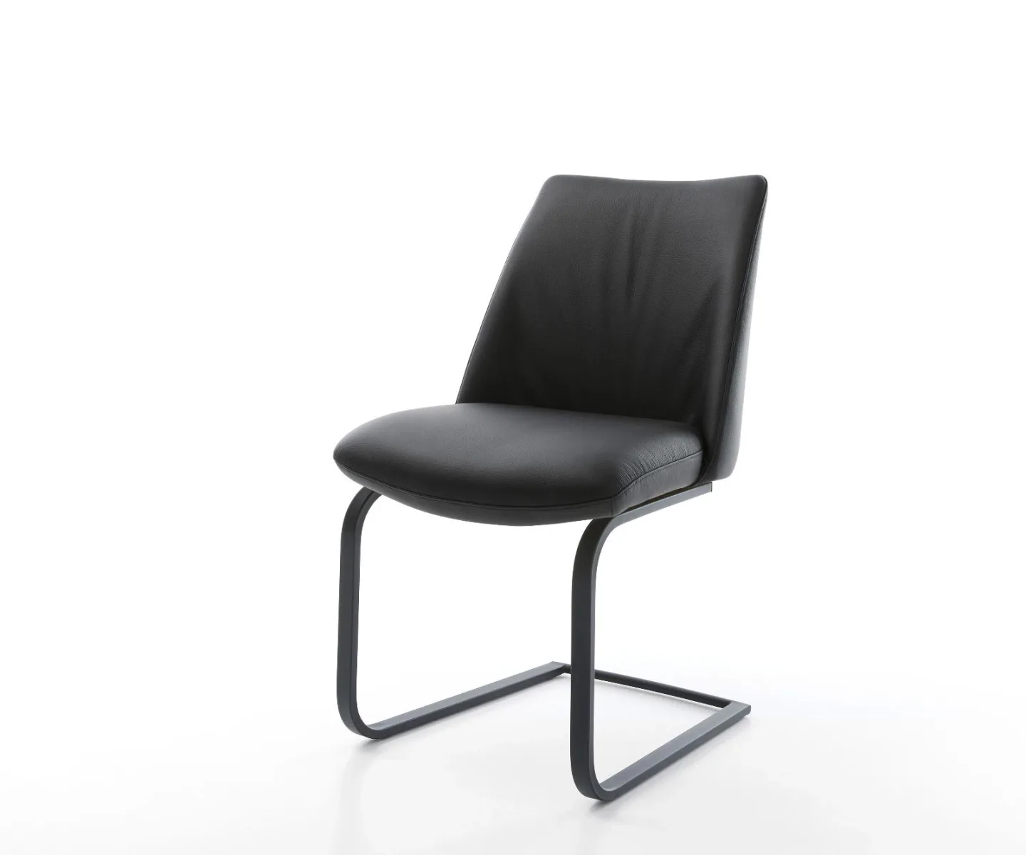 Freischwinger Elso-Flex Echt-Leder Schwarz Freischwinger flach Schwarz Taschenfederkern