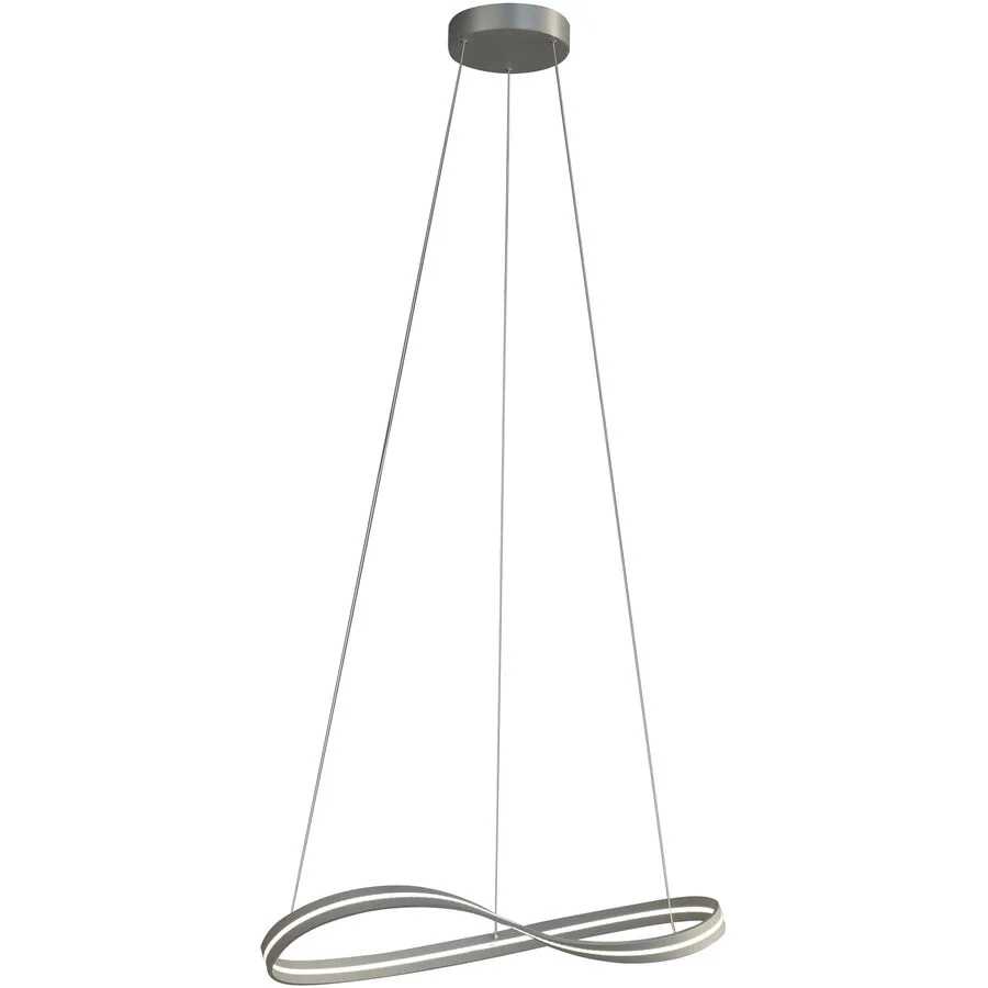 Escale Pendellampe Infinity Silber Aluminium 60 cm 140 cm - Farbe: Aluminium geschliffen - LED - Lichtfarbe: Extra warmweiss - Pendellampe- LED