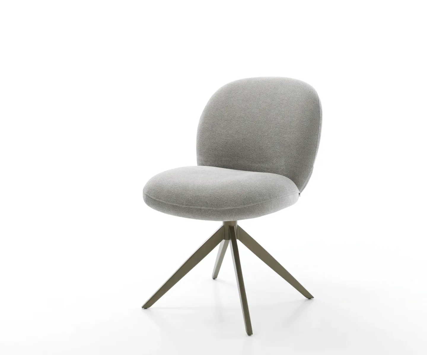 Drehstuhl Nube-Flex Strukturstoff Soft Grau Kreuzgestell breit Effektfinish Titan 360° drehbar Wippfunktion Taschenfederkern