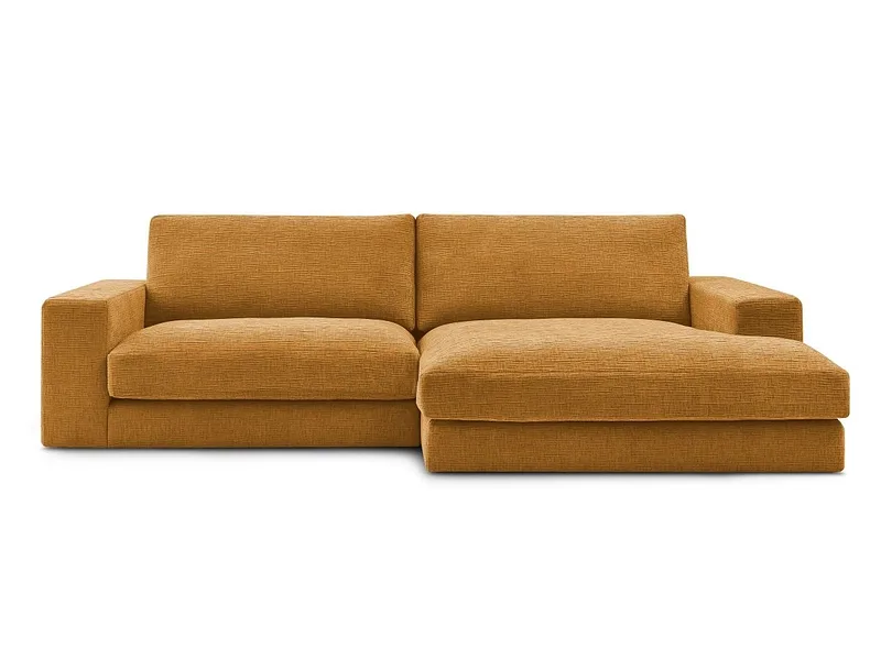 Ecksofa BOBOCHIC LEONARD Stoff mit Textur gelb