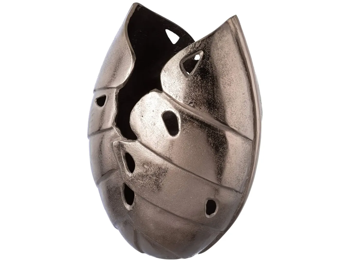 Gasper Vase Leaves, Aluminium, Anthrazit H: 42 cm | Schubiger Möbel