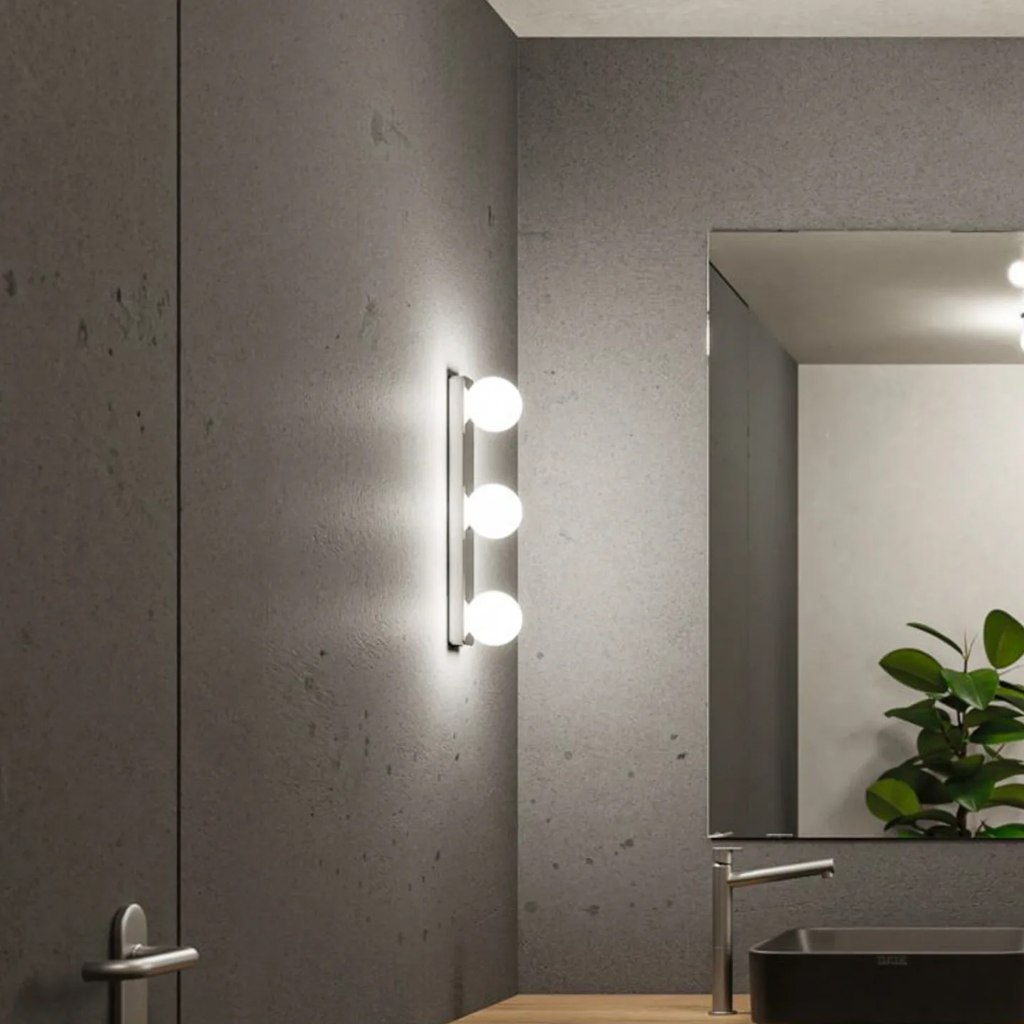 Gove 3 væglampe IP44 dæmpbar Krom/Satin - Paulmann - Stue - Moderne - Glas - Kugle