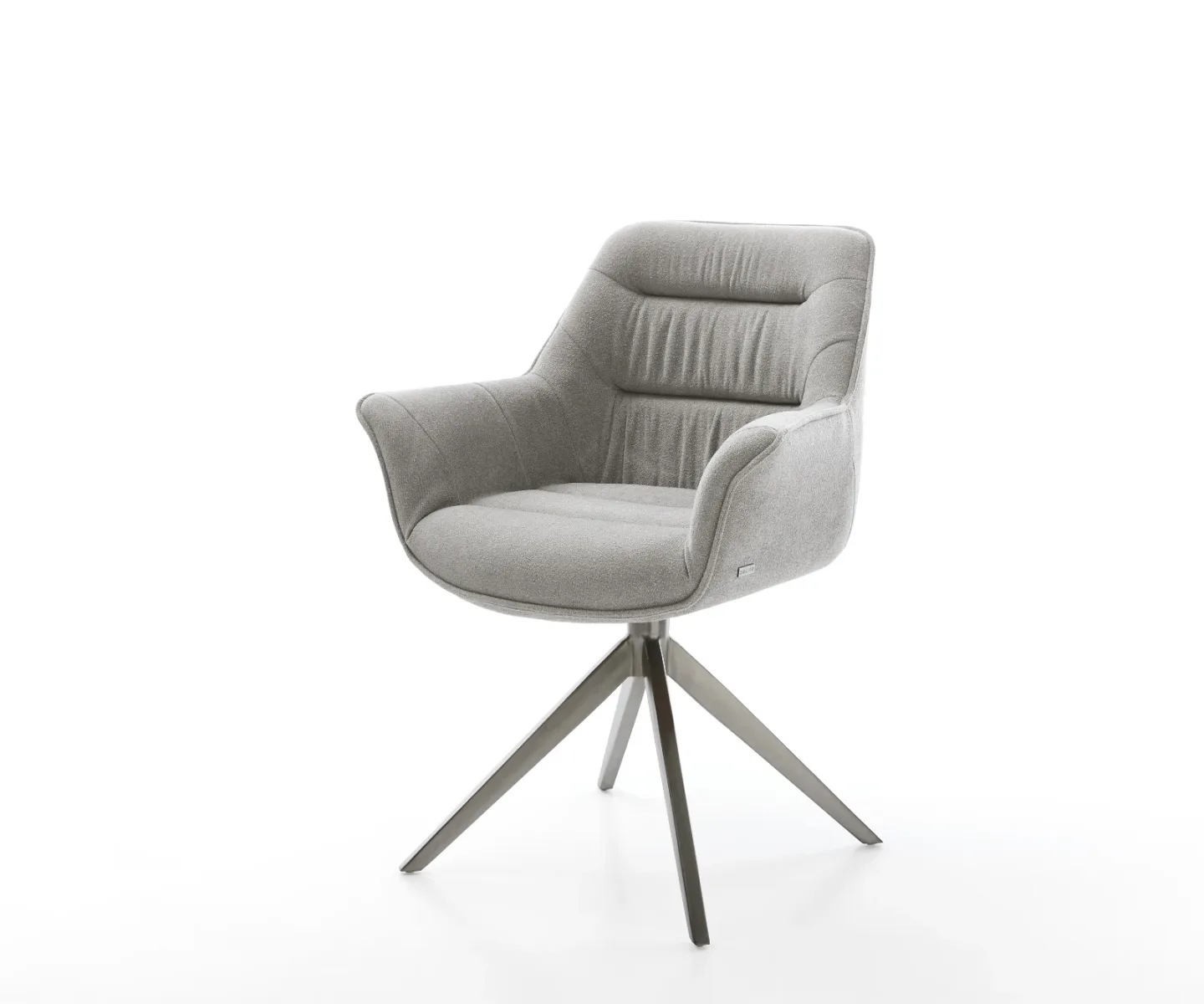 Drehstuhl Kaira-Flex Strukturstoff Soft Grau Kreuzgestell breit Graphit 360° drehbar Wippfunktion