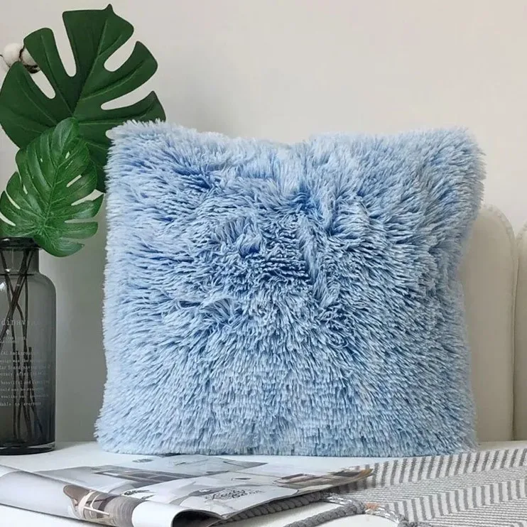 Putetrekk - Fuzzy (blå) (Størrelse: 45 x 45 cm)