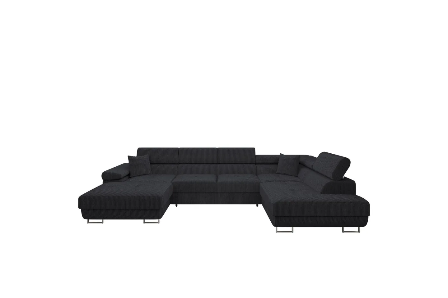 Gabina Soffa med Divan och Schäslong 4-sits - Svart