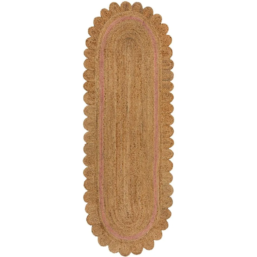 Teppich Miqta natur Einfarbig Jute 80 x 230 cm