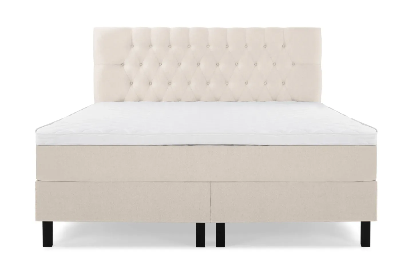 Lucky Komplett Sängpaket 160x200 Skum Diamant Sänggavel - Beige