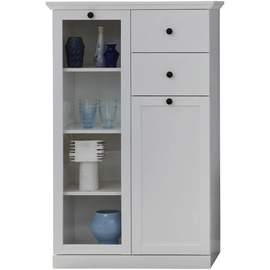 Vitrine Wombat weiss Holzwerkstoff B 81 H 129 cm